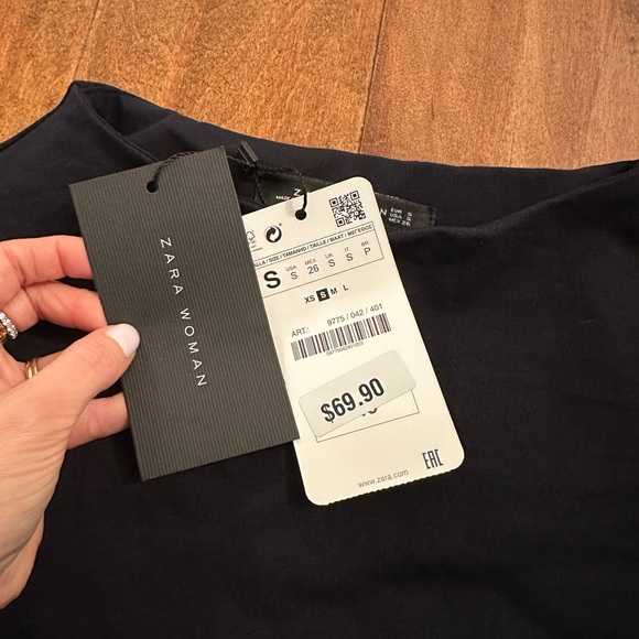 Zara Mock Neck Layered Shirt Dress Sz Small - Picture 10 of 10